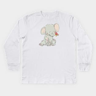 Elephant Love 4 Kids Long Sleeve T-Shirt